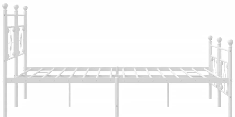 Estrutura de cama com cabeceira e pés 200x200 cm metal branco