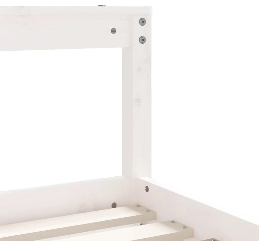 Estrutura de cama infantil 70x140 cm pinho maciço branco