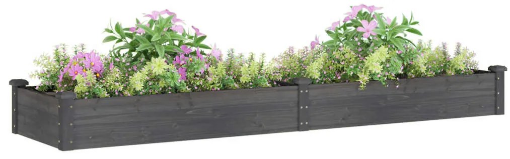 Canteiro elevado c/ forro 240x60x25 cm abeto maciço cinzento