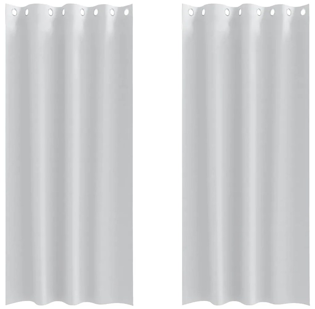 Cortinas com cortinas 2 pcs Cinza Claro 225 x 140 cm Poliéster