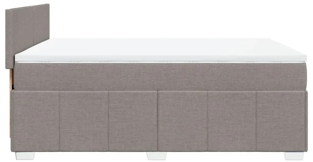 Cama com molas/colchão 160x200 cm tecido castanho-acinzentado