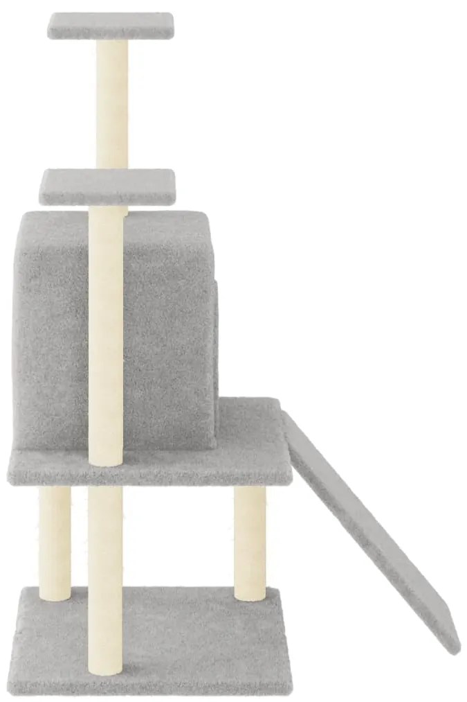 Árvore p/ gatos c/ postes arranhadores sisal 110 cm cinza-claro