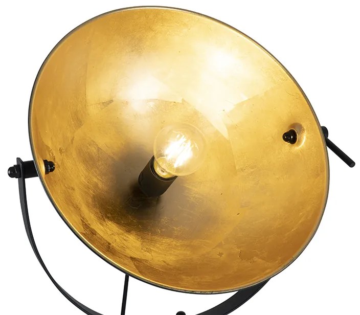 Candeeiro de pé preto com dourado 35 cm ajustável - Magnax Industrial