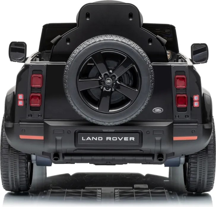 Carro elétrico para Crianças 12V 4x4 Land Rover Defender Rodas de espuma EVA, Assento Couro ecológico, Controlo remoto Preto