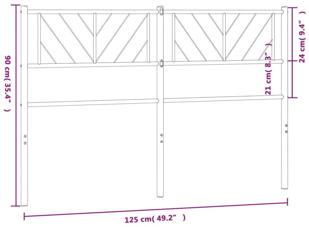 Cabeceira de cama 120 cm metal branco