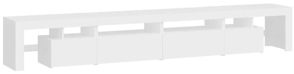 Móvel de TV com luzes LED 260x36,5x40 cm branco