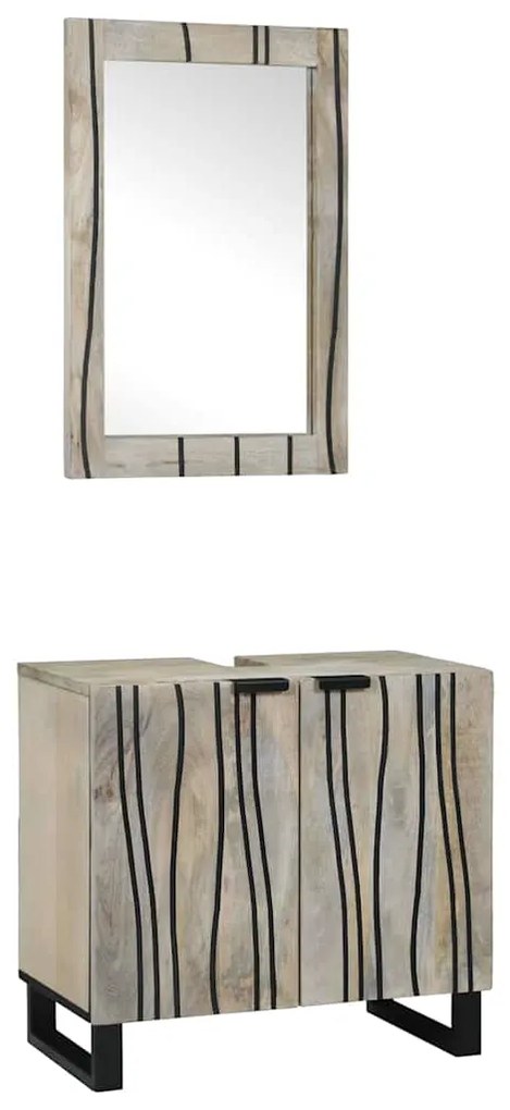 vidaXL Conjunto de Móveis para Banheiro com prateleira 2 pcs Branco