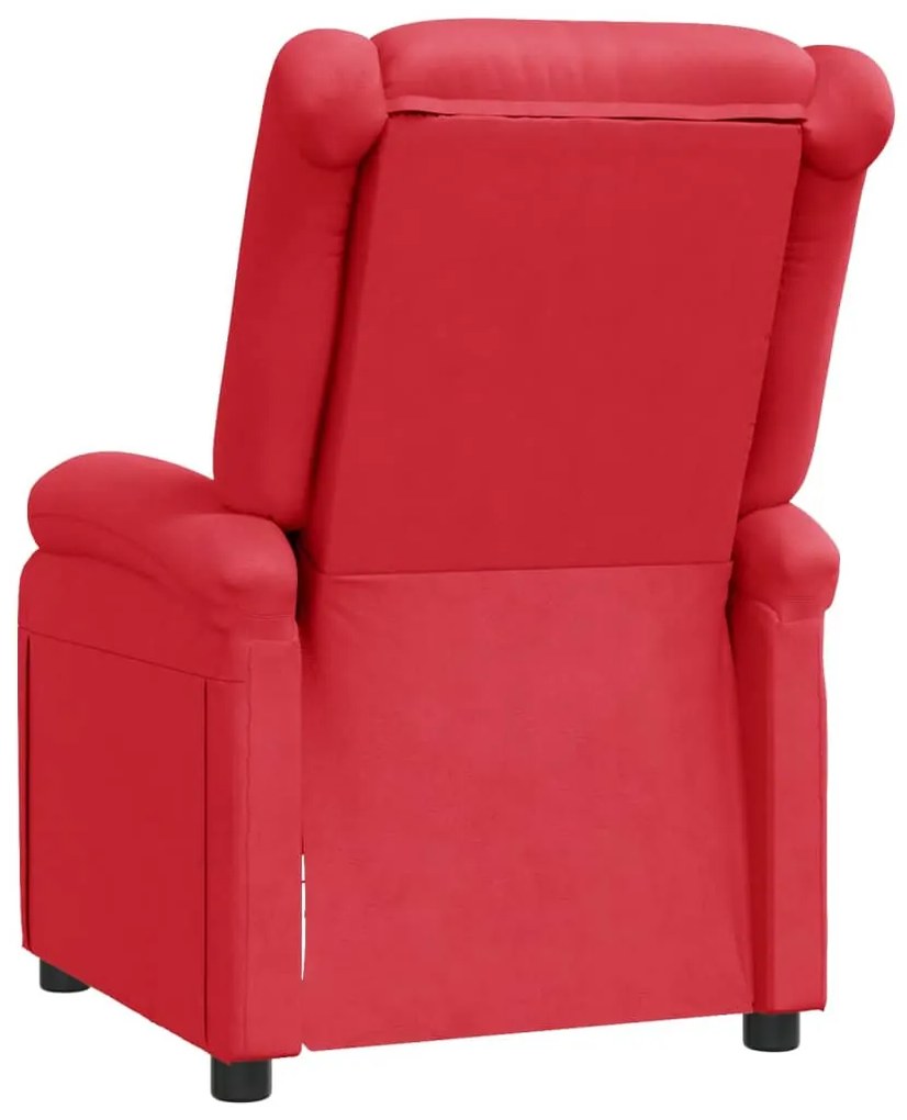 Poltrona reclinável couro artificial vermelho