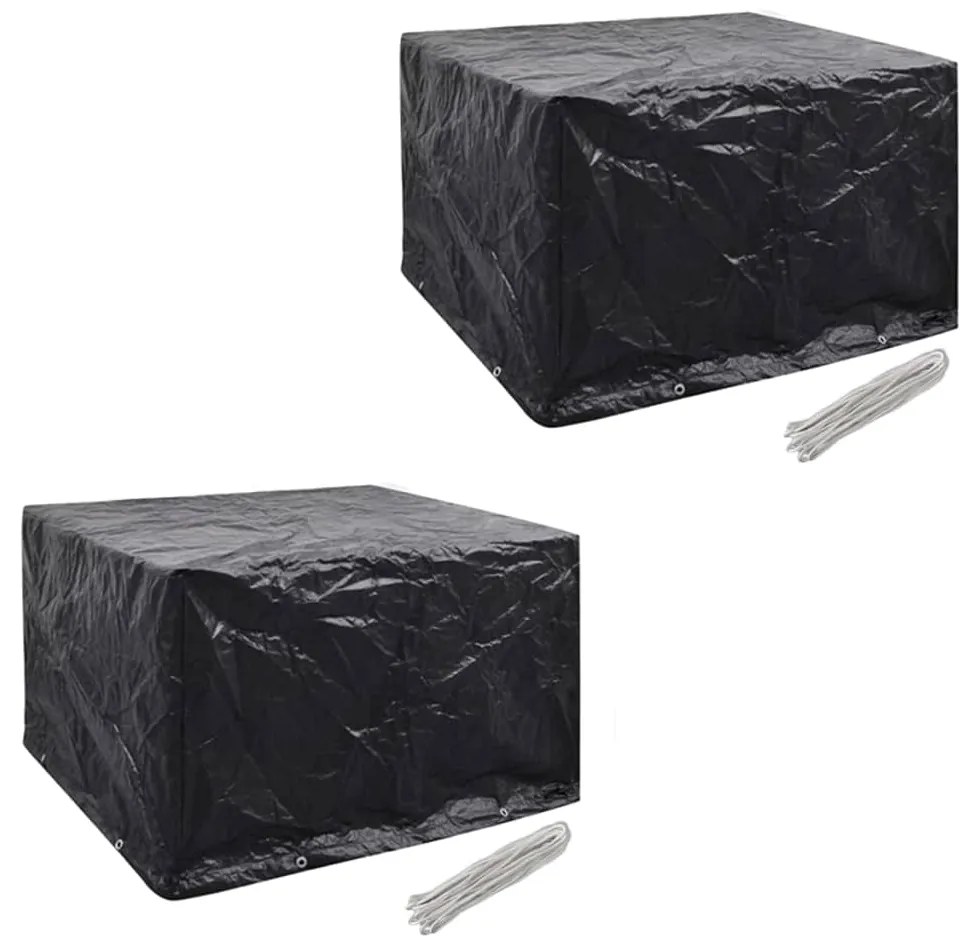 Conjunto capas p/ mobiliário jardim 2 pcs 8 ilhós 113x113 cm