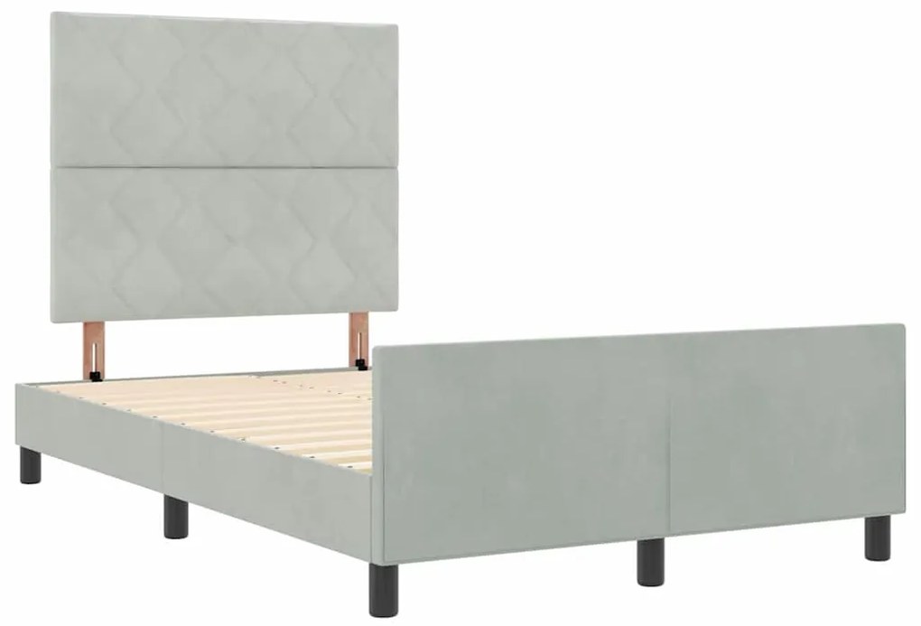 Estrutura de Cama vidaXL Cinza Claro 120x200 cm Veludo