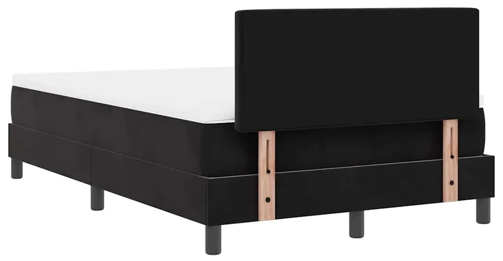 Cama Box Spring vidaXL com Colchão Preto 120x200 cm Veludo