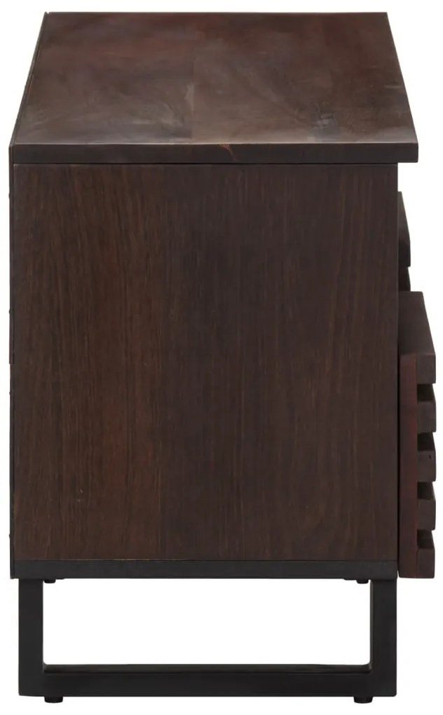 Móvel de TV 100x34x46 cm madeira de mangueira maciça castanho