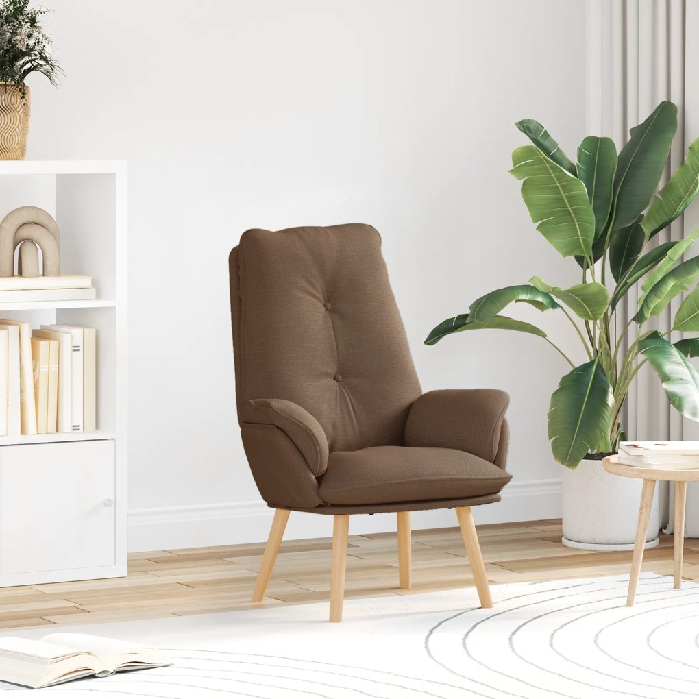 vidaXL Poltrona Relaxante em Tecido Castanho