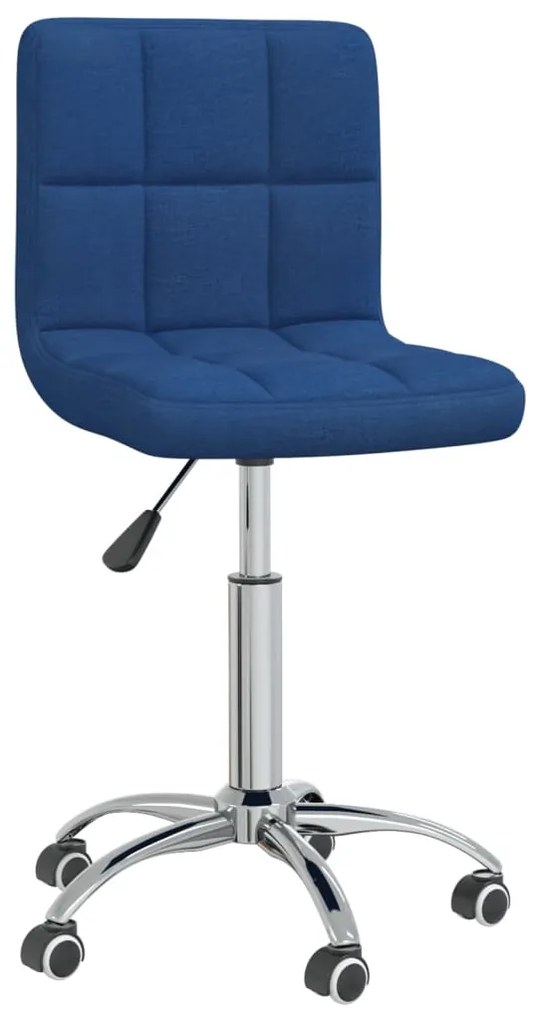 vidaXL Cadeira de jantar giratória tecido azul