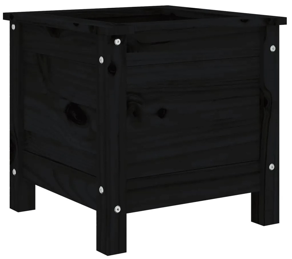 Vaso/floreira de jardim 40x40x39 cm pinho maciço preto