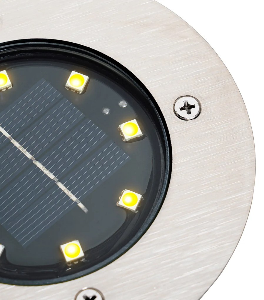 Conjunto de 6 focos de solo em aço incluindo LED IP65 Solar - Terry Moderno