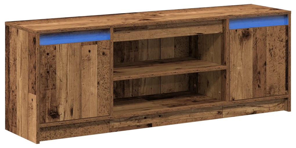 Gabinete para TV com LED Madeira Velha 139.5x34x50 cm Madeira Revestid