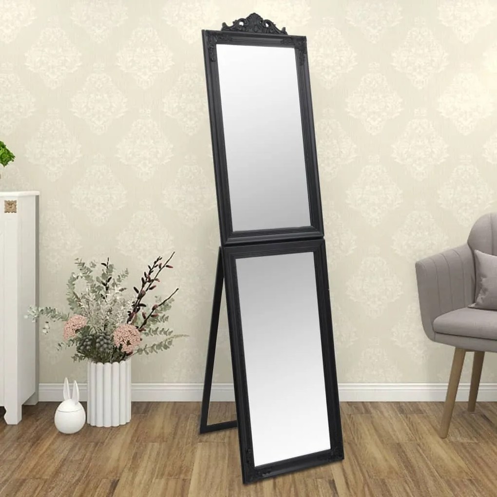 vidaXL Espelho de pé 40x160 cm preto