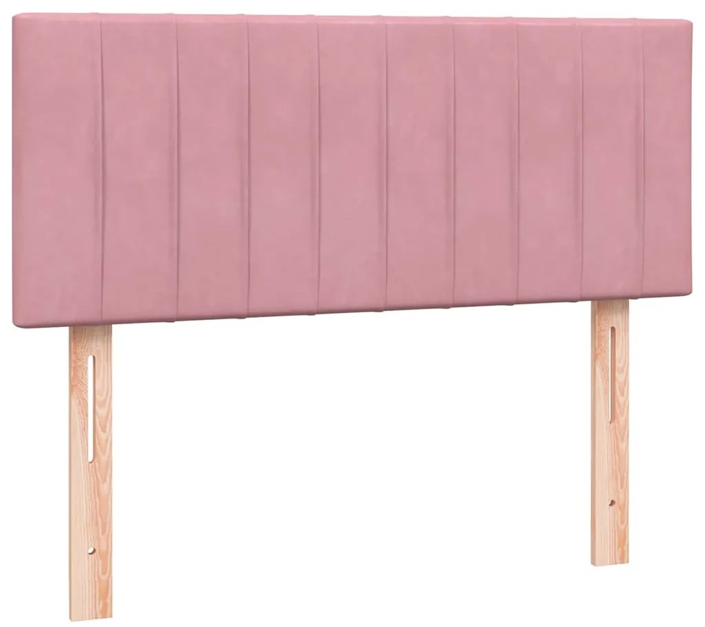 Cama com molas/colchão 120x220 cm veludo rosa