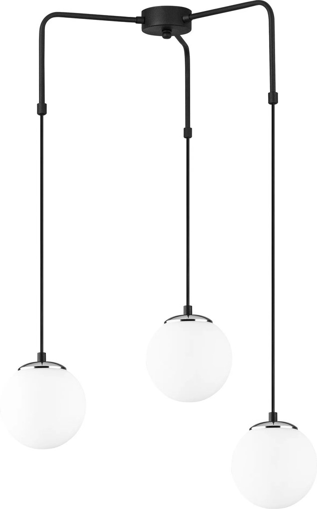 Candeeiro de Teto Uzum – Preto e Branco – 60 x 28 cm