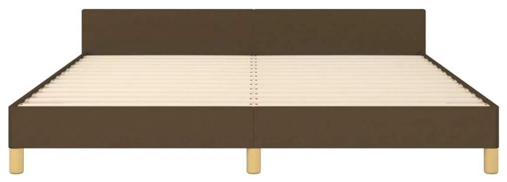 Estrutura de cama sem colchão 160x200 cm tecido castanho-escuro