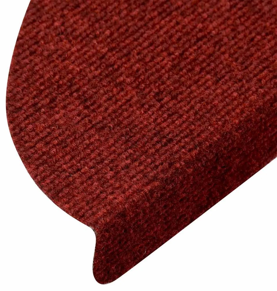 Tapetes escada autoadesivos 5 pcs 56x17x3 cm agulhado vermelho