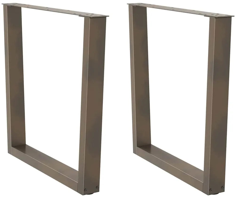 Pés para mesa de jantar em formato de V, 2 peças, aço natural, 80x(72-