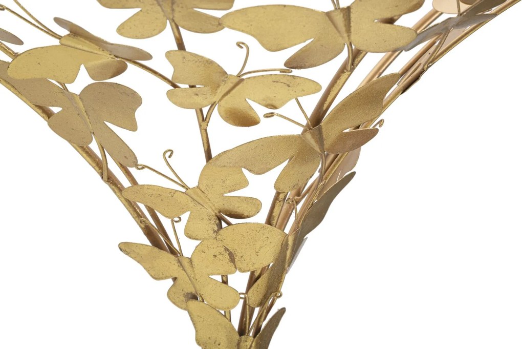 MESA DE CABECEIRA WALL BUTTERFLIES 44,5X24,5X34,5 CM DOURADA