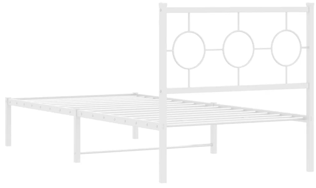 Estrutura de cama com cabeceira 90x190 cm metal branco