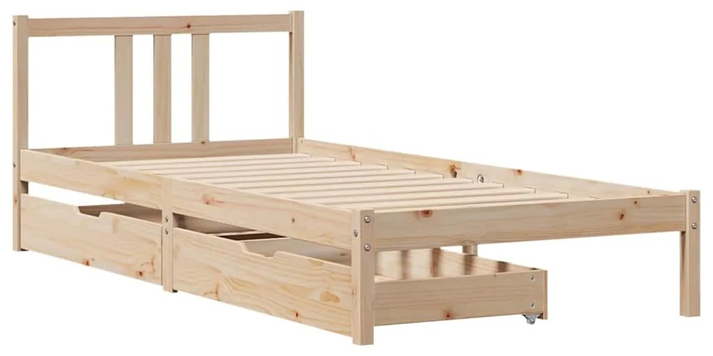 Cama sem colchão 75x190 cm madeira de pinho maciça