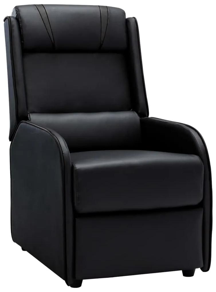 320175 vidaXL Cadeira reclinável couro artificial preto e cinzento
