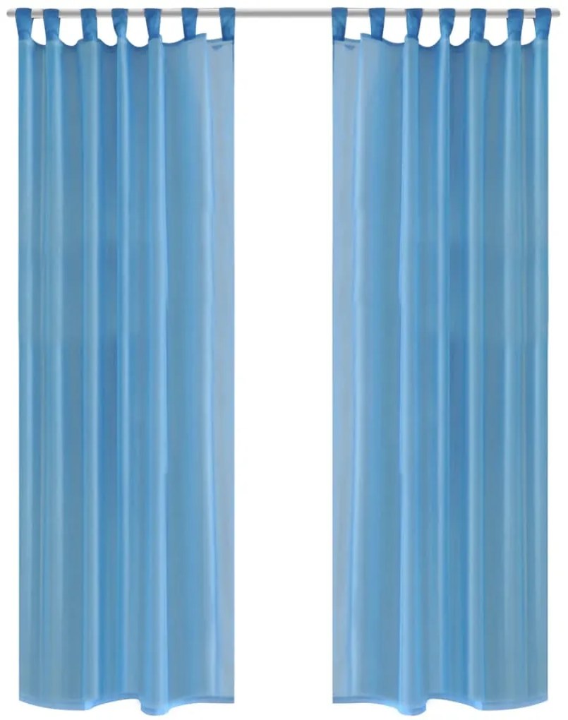 Cortina turquesa 140 x 175 cm 2 peças