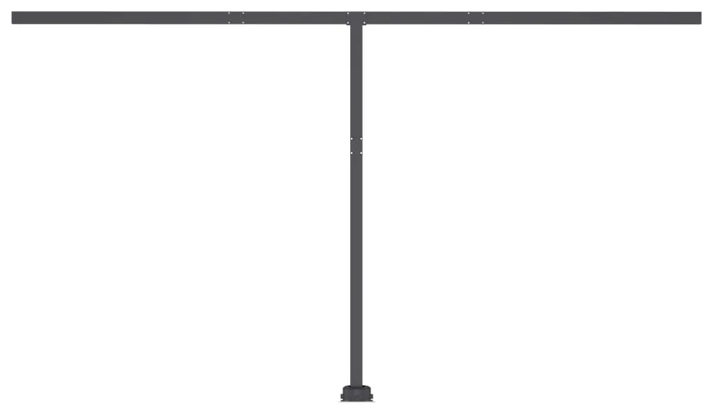 Toldo retrátil manual com LED 400x300 cm azul e branco