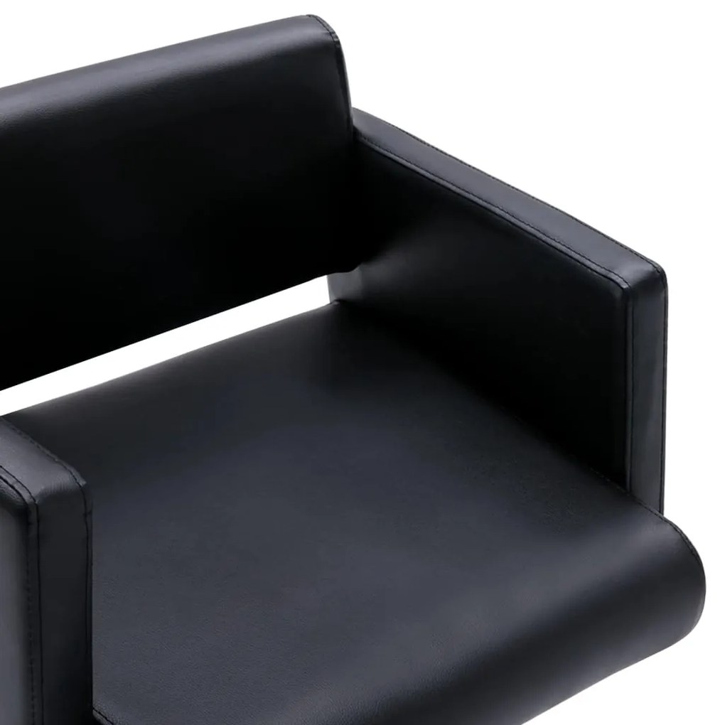 Cadeira de Cabeleireiro em Couro Artificial - Preto - Design Moderno