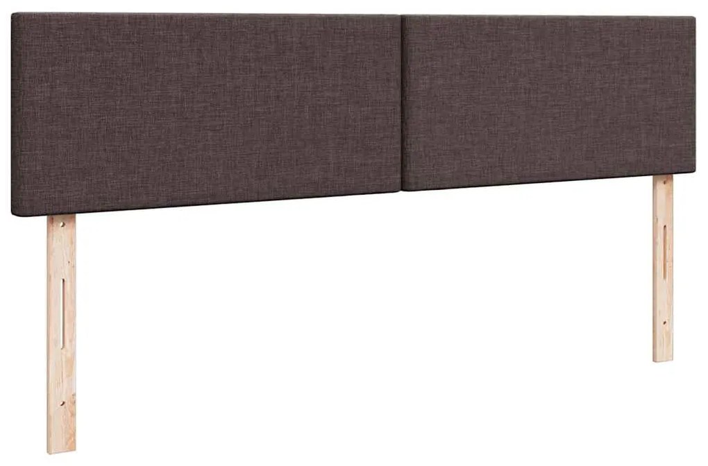 Estrutura de cama otomana com colchões tecido castanho escuro