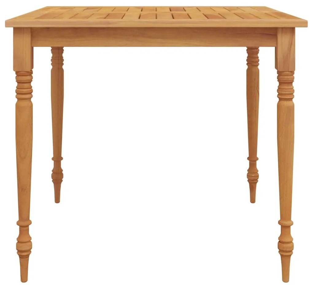 3pcs conj.jantar p/jardim c/almofadões cinza-escuro teca maciça