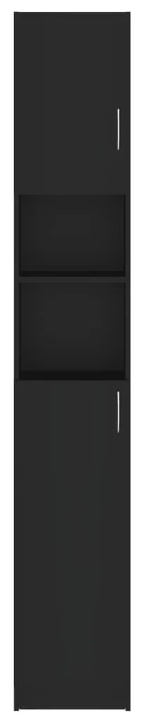 Armário de casa de banho 32x25,5x190 cm derivados madeira preto