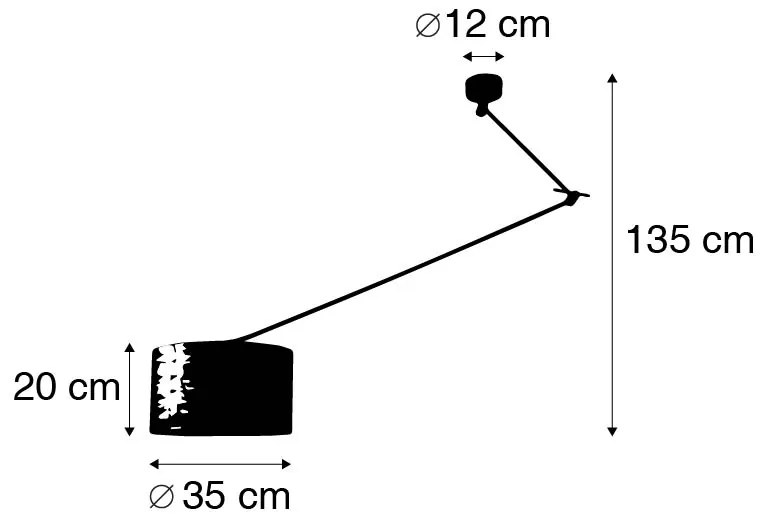 Candeeiro de suspensão moderno em aço com cúpula mineral 35 cm - Blitz Moderno