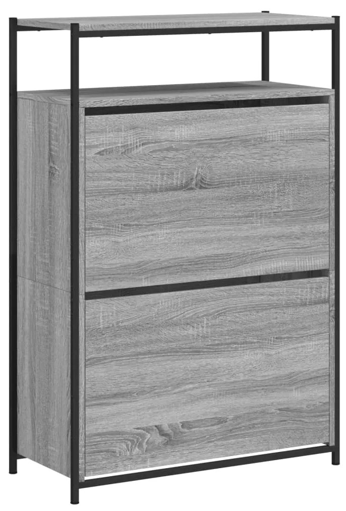 Sapateira 75x34x112 cm derivados de madeira cinzento sonoma