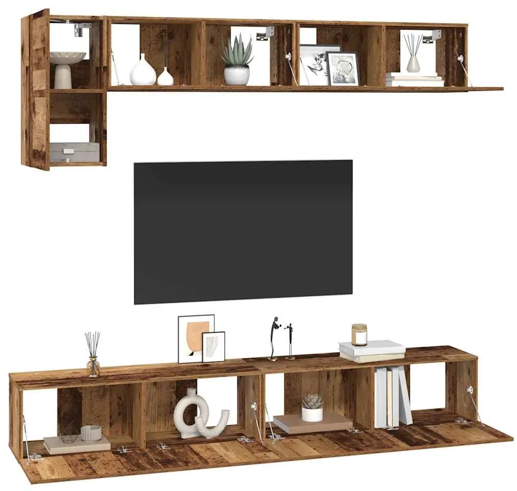 Conjunto de móvel de TV com prateleira Montado na parede Outros com ar