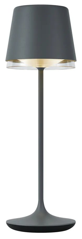 Candeeiro de Mesa Cinzento Escuro Incl. LED IP65 Recarregável com Estação de Carregamento - Bass Moderno