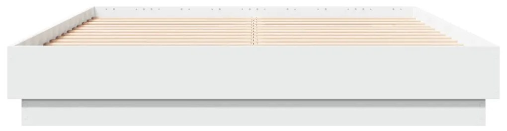 Estrutura de cama com luzes LED 120x190 cm branco