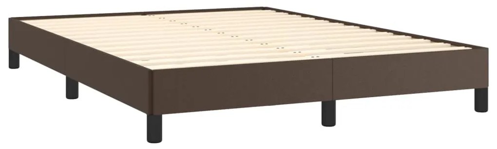Estrutura de cama 140x200cm couro artificial castanho
