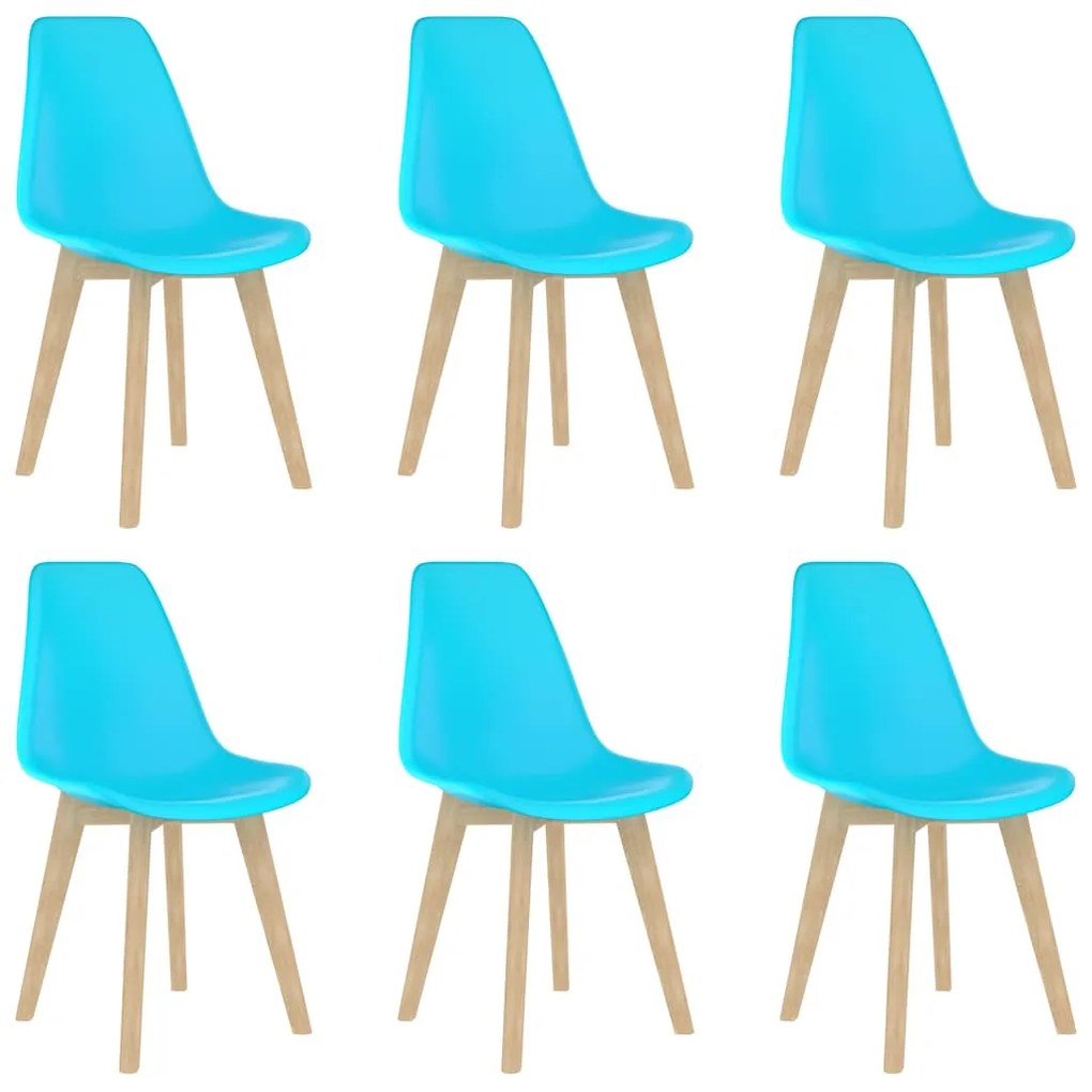 vidaXL Cadeiras de jantar 6 pcs plástico azul