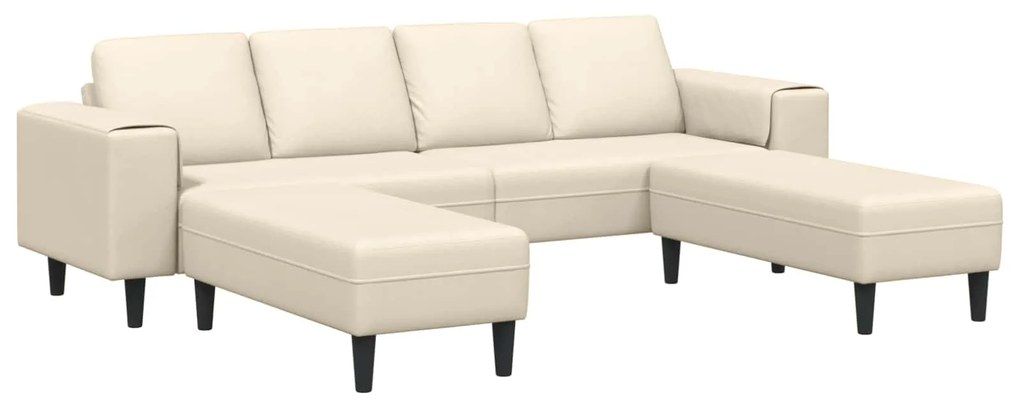 vidaXL Sofá Creme 250 x 188 x 76 cm Tecido de Veludo Cotele