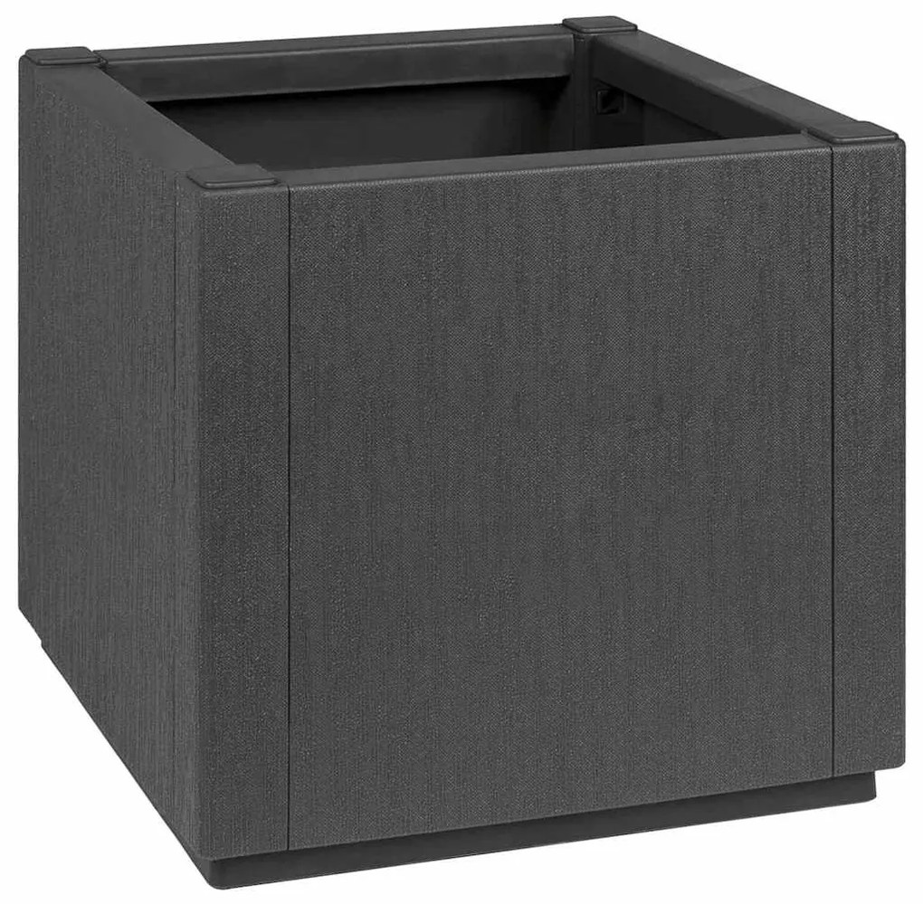 vidaXL Caixa de Flores Cinza Escuro 36 x 36 x 35 cm Plástico