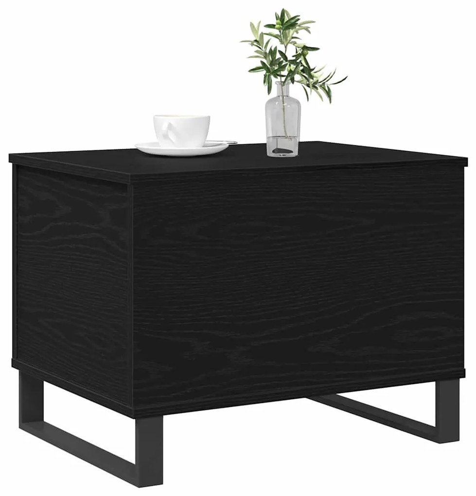 Mesa de Centro Lift Top Preto Carvalho 60x44,5x45 cm Madeira de Engenh