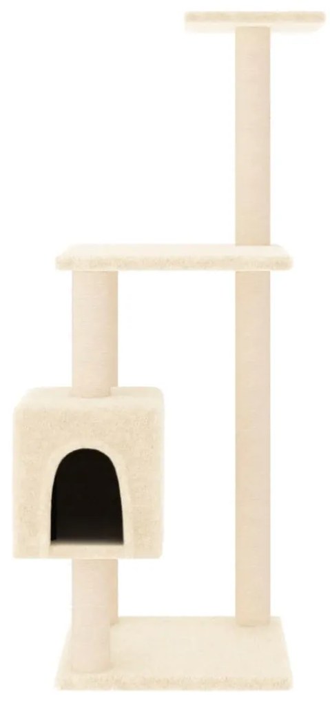 Árvore para gatos c/ postes arranhadores sisal 104 cm cor creme