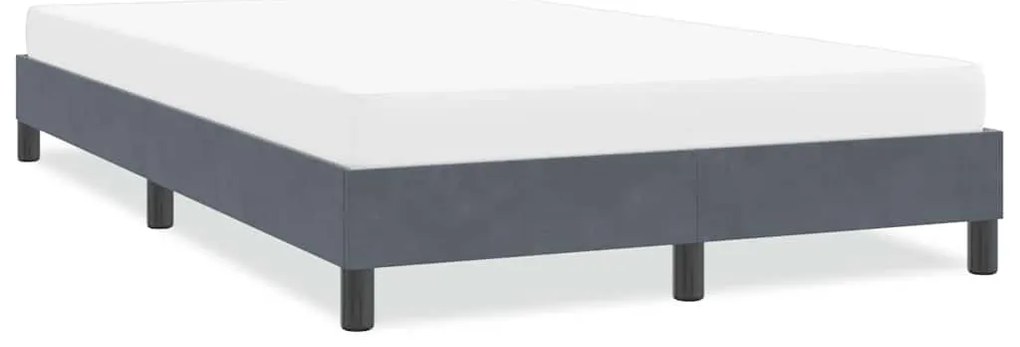 vidaXL Estrutura de cama sem colchão 120x210 cm veludo Cinzento Escuro