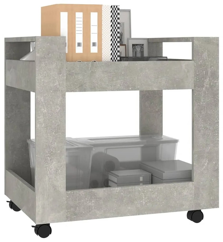 Trólei secretária 60x45x60 cm derivados madeira cinza cimento